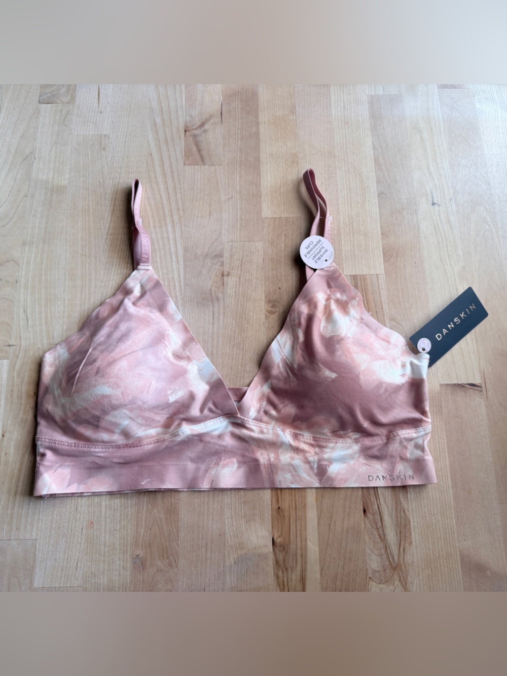 Danskin NWT Pink Tie Dye Sports Bra Sz L